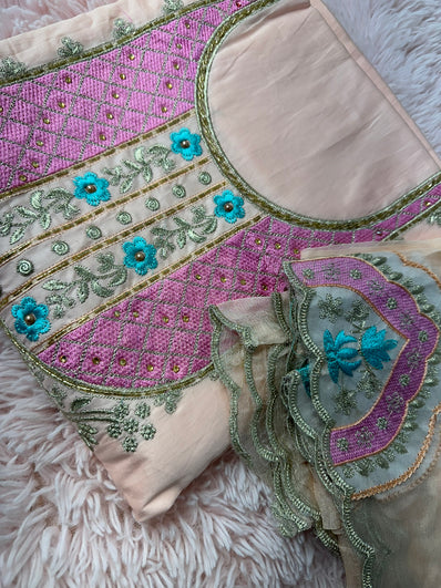 Unstitched Suit Material- 399 Coral