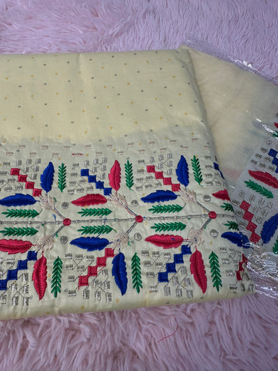 Unstitched Suit Material- 402 Yellow