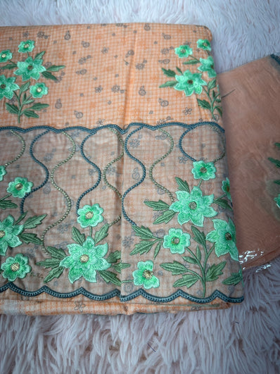 Unstitched Suit Material- 442 Peach