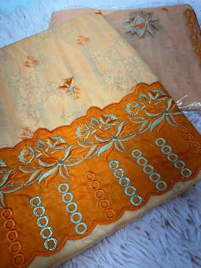 Unstitched Suit Material- 441 Orange