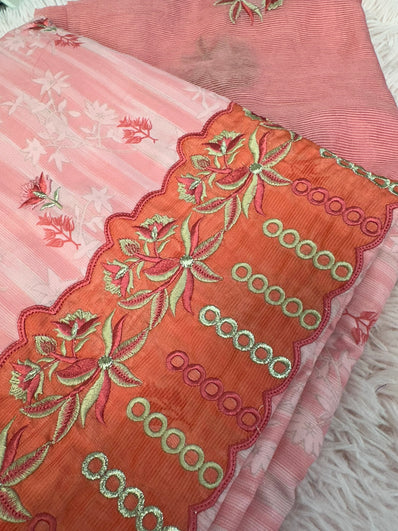 Unstitched Suit Material- 441 Pink