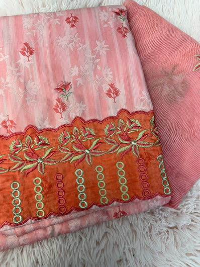 Unstitched Suit Material- 441 Pink