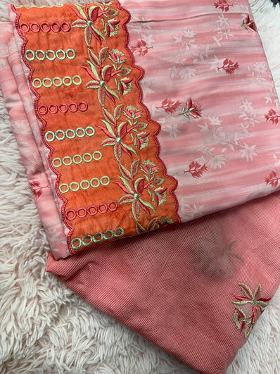 Unstitched Suit Material- 441 Pink