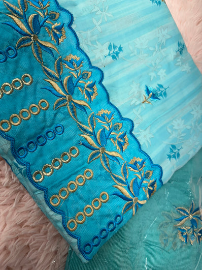 Unstitched Suit Material- 441 Blue