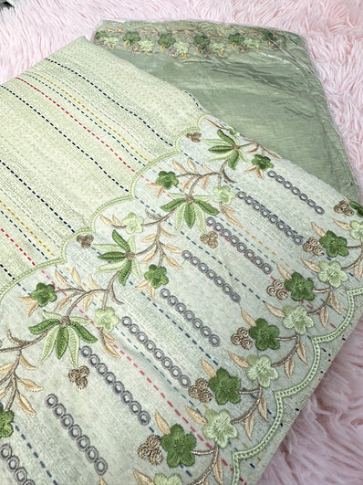 Unstitched Suit Material- 401 Green