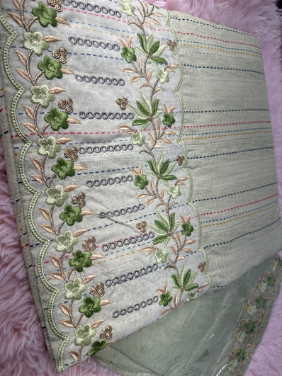 Unstitched Suit Material- 401 Green