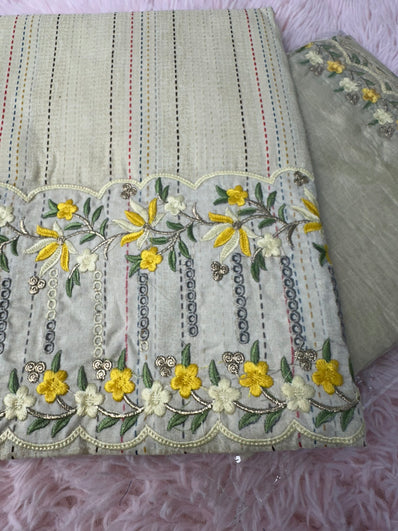 Unstitched Suit Material- 401 Yellow