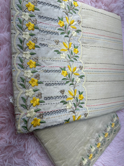 Unstitched Suit Material- 401 Yellow