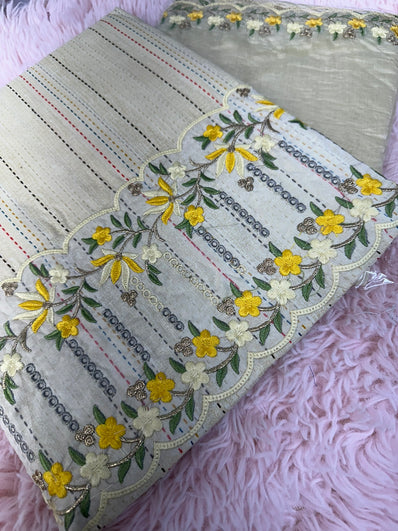 Unstitched Suit Material- 401 Yellow