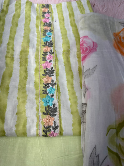 Unstitched Suit Material- 496 Green