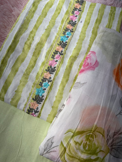 Unstitched Suit Material- 496 Green