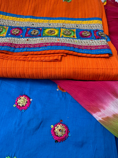 Unstitched Suit Material- 481 Orange