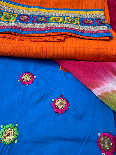 Unstitched Suit Material- 481 Orange