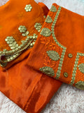 Unstitched Suit Material- 491 Orange