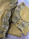 Unstitched Suit Material- 491 Gold