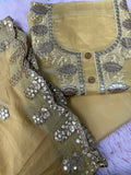 Unstitched Suit Material- 491 Gold