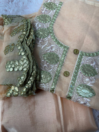 Unstitched Suit Material- 491 Peach