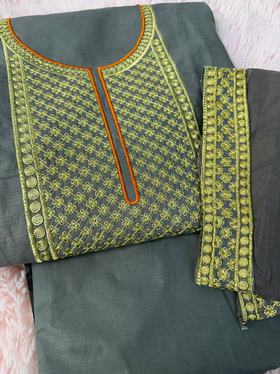 Unstitched Suit Material- 490 Grey