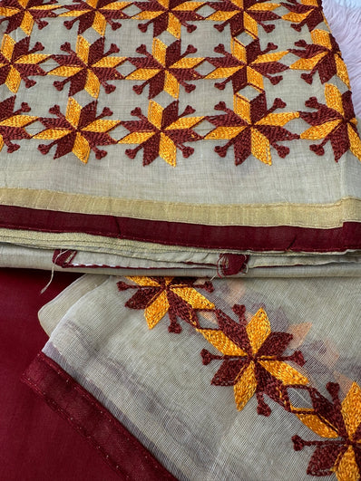 Unstitched Suit Material- 489 Maroon