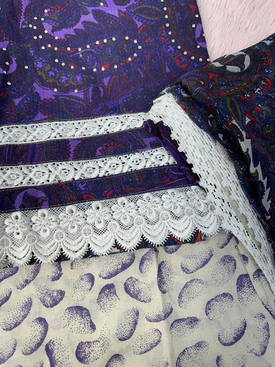 Unstitched Suit Material- 478 Purple