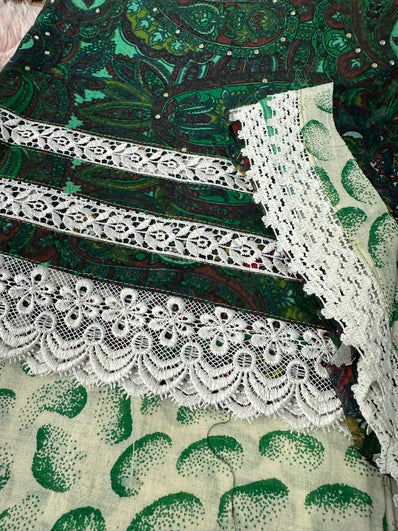 Unstitched Suit Material- 478 Green