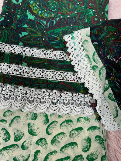 Unstitched Suit Material- 478 Green