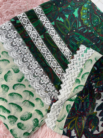 Unstitched Suit Material- 478 Green