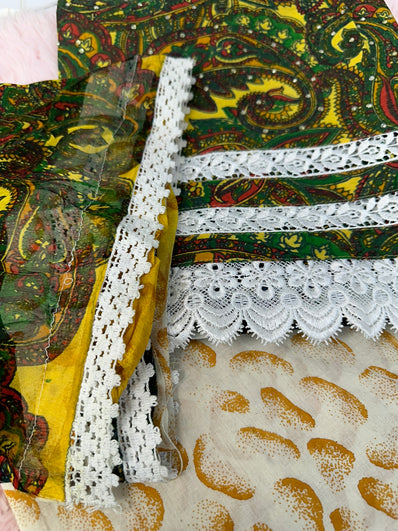 Unstitched Suit Material- 478 Yellow