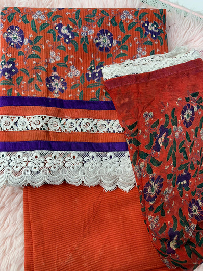 Unstitched Suit Material- 477 Rust