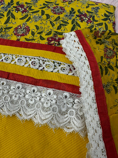 Unstitched Suit Material- 477 Yellow