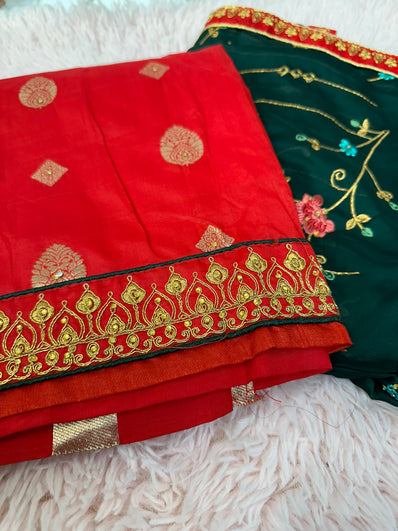 Unstitched Suit Material- 471 Red