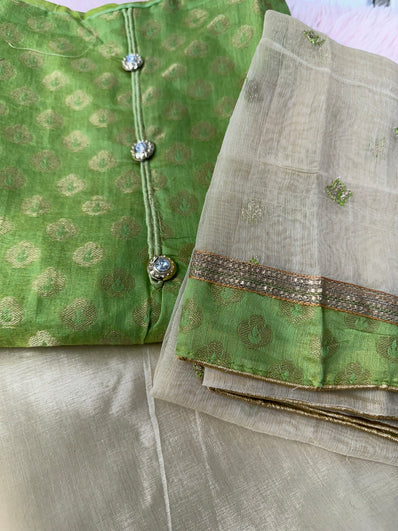 Unstitched Suit Material- 470 Green