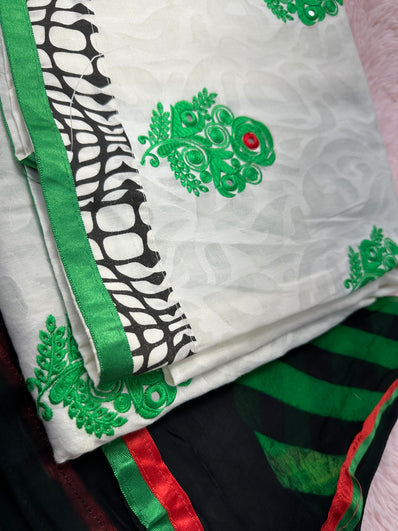 Unstitched Suit Material- 469 White