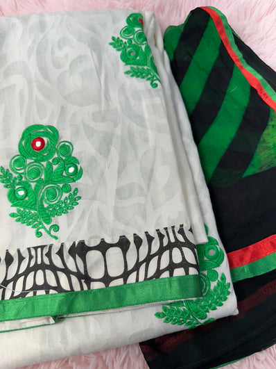 Unstitched Suit Material- 469 White