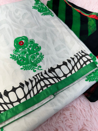 Unstitched Suit Material- 469 White