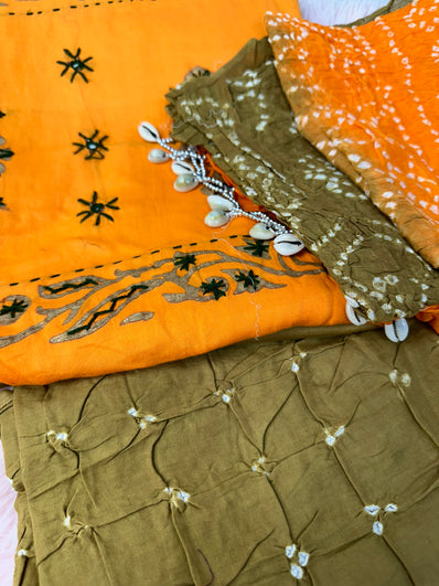 Unstitched Suit Material- 467  Khakhi