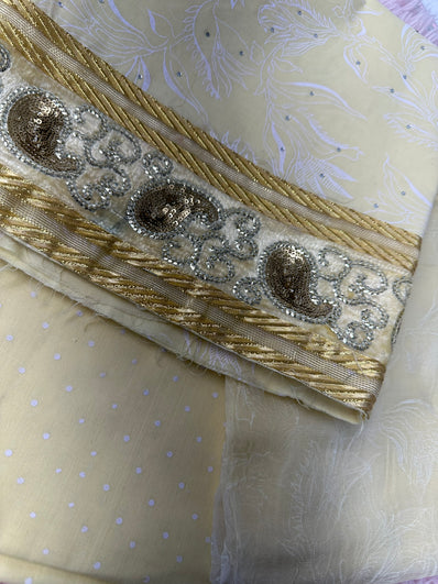 Unstitched Suit Material- 457 Yellow