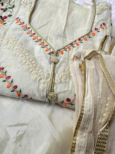 Unstitched Suit Material- 456 Beige