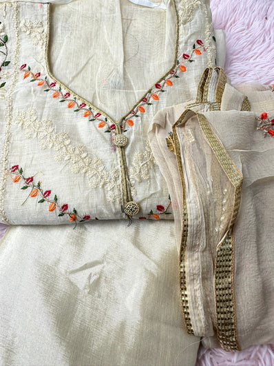 Unstitched Suit Material- 456 Beige