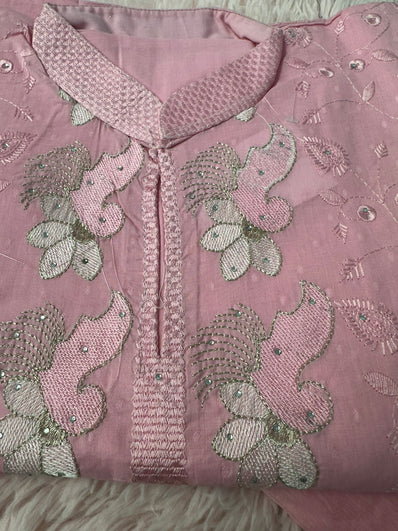 Unstitched Suit Material- 465 Pink