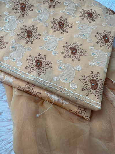 Unstitched Suit Material- 464 Peach