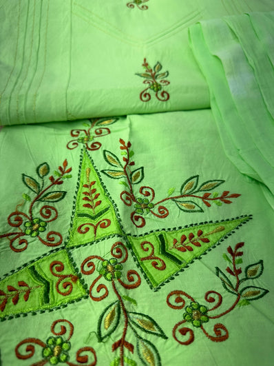 Unstitched Suit Material- 463 Green