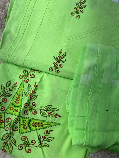 Unstitched Suit Material- 463 Green