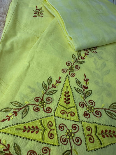 Unstitched Suit Material- 463 Yellow