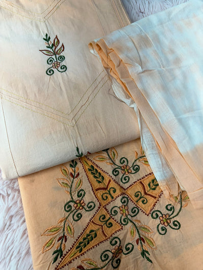 Unstitched Suit Material- 463 Peach