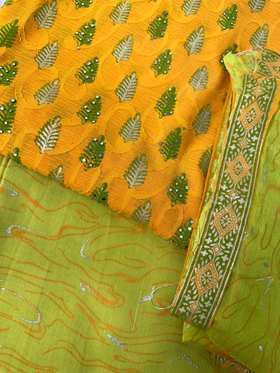 Unstitched Suit Material- 461 Mustard