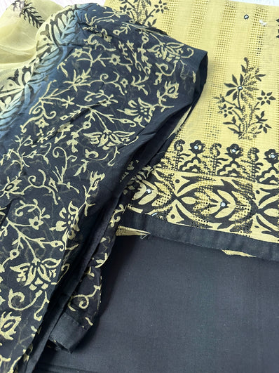 Unstitched Suit Material- 459 Black