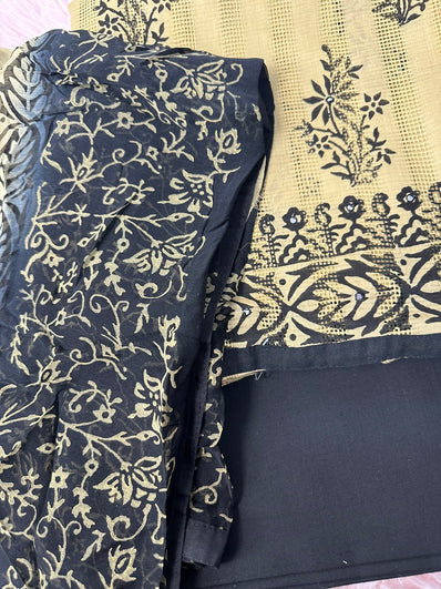 Unstitched Suit Material- 459 Black