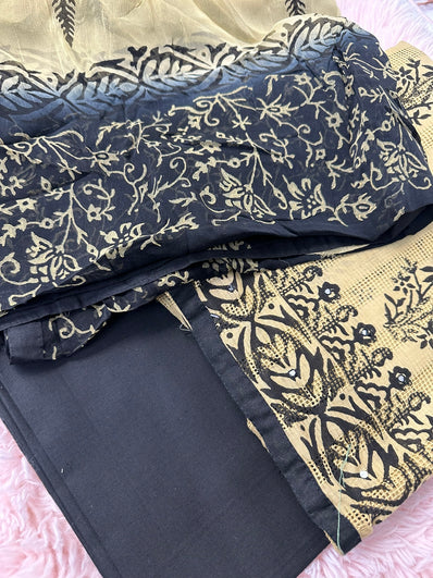 Unstitched Suit Material- 459 Black