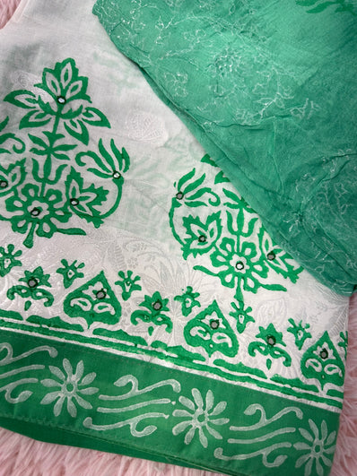 Unstitched Suit Material- 452 Green